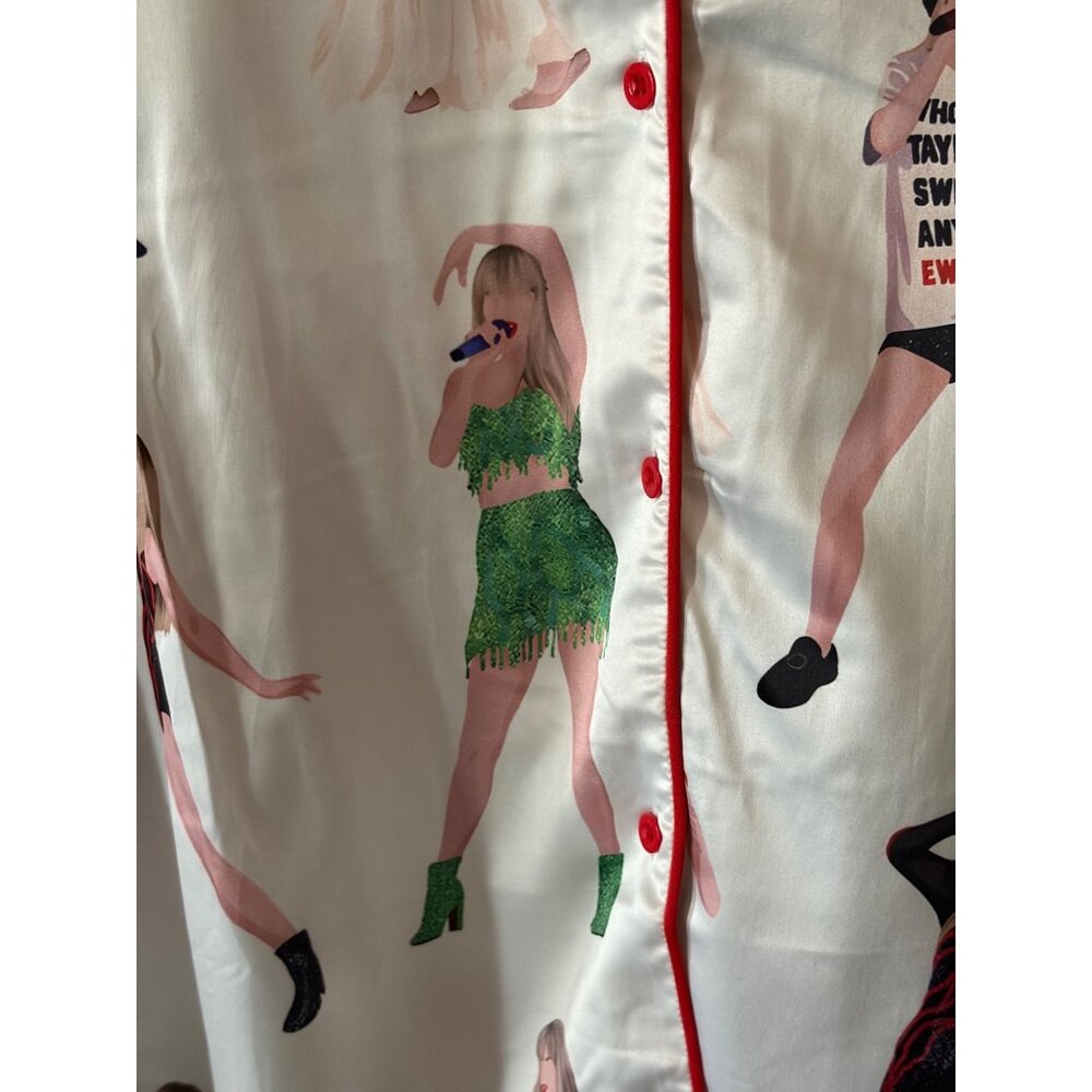 Taylor Swift Inspired PJ Pajama Set 2 Satin Feel XXL - Picture 8 of 14